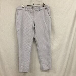 Willi Smith Womens Blue Geometric Diamond Print Ankle Pants Size 10 Slim Fit